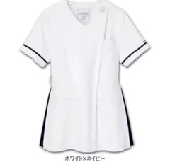 ＜ジェラート ピケ＆クラシコ＞プリーツスクラブトップス　ホワイト✖️ネイビー