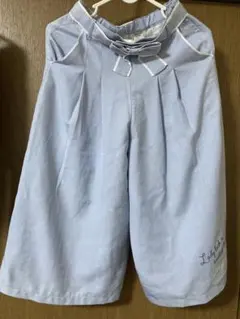 mezzo piano junior ロゴ刺しゅう入りベルトつきタックパンツ