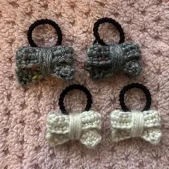 ヘアゴム　リボン　かぎ編み　4点セット　ベビー　キッズ　ハンドメイド