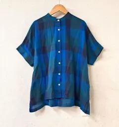 NEW◆SUN VALLEY◆ブロックチェックビッグシャツ　ブルーのサムネイル