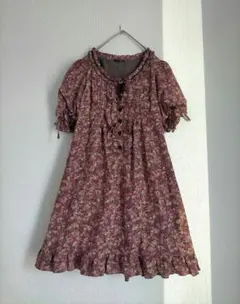 LIZLISA Y2K レースアップ 総レース ミニワンピ 花柄 姫カジ 古着 LIZLISA Y2K レースアップ 総レース ミニワンピ 花柄 姫カジ 古着
