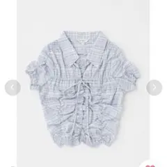 MOUSSY シャーリングリボン シャツ ブルー フリーのサムネイル