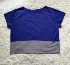 【GU SPORTS】クロップドTシャツ 半袖 ヨガウェア ブルー Mのサムネイル