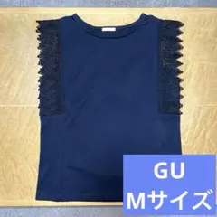 GU レース ノースリーブ トップス ブラック Mサイズ
