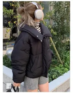 GRL グレイル ビッグカラー中綿ダウンジャケット kd64 ブラック 福袋