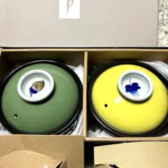 深川製磁 どんぐり つた絵 3号 1人用 土鍋 2客セット ペア 箱付