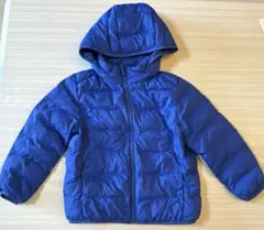 UNIQLO ユニクロ 青 ダウンコート 120cm フード付き 中綿 あったか