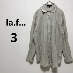 ラエフ ロートレアモン 長袖 シャツ ストライプ 綿 麻 レディース 薄緑 Mのサムネイル