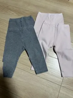 UNIQLOリブレギンス4枚セット（グレー・ピンク）
