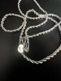 925シルバー 刻印ツイストロープチェーンネックレス　45cm