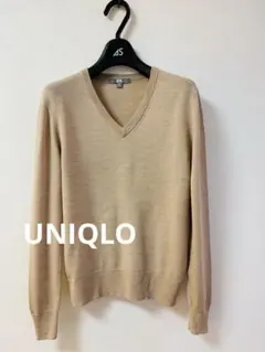UNIQLO Vネック セーター ウール100% M ベージュ