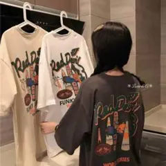 新品 白　ヴィンテージ オーバーサイズ ロゴT アメカジ Tシャツ 可愛い 秋