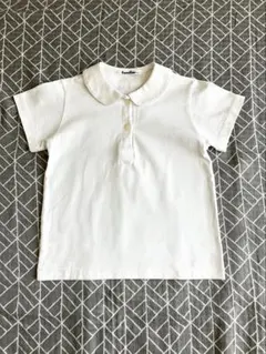 【極美品】familiar ポロシャツ 半袖ブラウスホワイト 110cm 日本製
