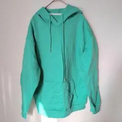 SHEIN パーカー L ターコイズ 長袖 無地 裏起毛 シーイン