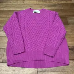 green label relaxing長袖ケーブルニットハミルトンラムズウール