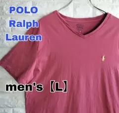 D14【POLO Ralph Lauren】半袖Tシャツ 【メンズL】ピンク系