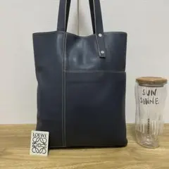 《美品》LOEWE（ロエベ） レザー トートバッグ（肩がけ可） ダークグレーのサムネイル