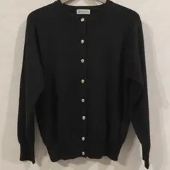 Aylesbury アリスバーリー 長袖カーディガンMカシミア混　黒　金ボタン