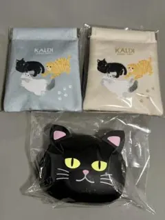 【ゆきちゃん様専用】KALDI ぷにぷににゃんころポーチ&ぱっちんポーチ3点