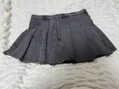 GU デニムローウエストプリーツミニスカート