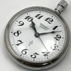 稼働品 SEIKO 懐中時計 セイコー 鉄道時計 QZ式 諏訪工場 ビンテージ