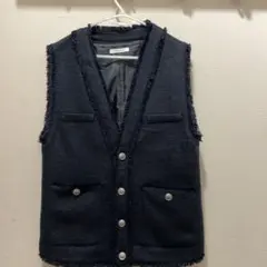 SIMPLICITE ツイード フリンジベスト
