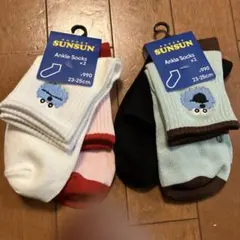 GU☆パペットスンスン☆ソックス☆ノンノン☆黒色☆白色☆ミントチョコ色☆ピンク赤のサムネイル
