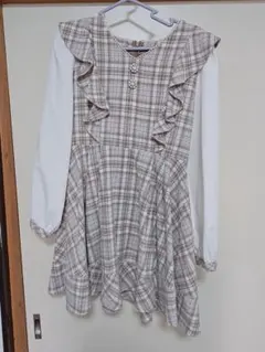 evelyn　ワンピース　ブラウンチェック柄