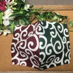 R57 インナーマスク　立体マスク　ハンドメイド　和柄　唐草