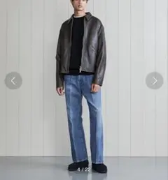 H デニム エモーション フレア 5ポケット パンツ Mサイズ