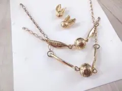 ★ハリーポッター★ゴールデンスニッチ　ピアス＆ブレスレット＆ネックレス　セット