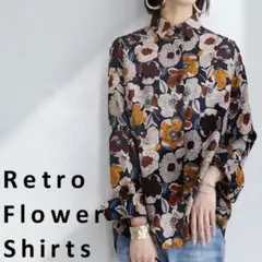 antiqua アンティカ シャツ 長袖 レトロ柄 花柄のサムネイル