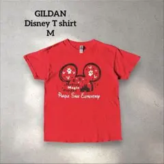 GILDAN Tシャツ レッド ディズニー　スクールシャツ　古着　USA 00s