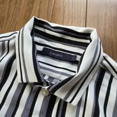 RAGEBLUE シャツ 長袖 ストライプ ホワイト ブラック グレー