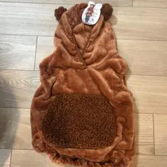 クマ耳付きフリースポンチョ