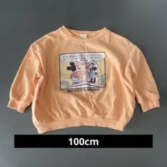 しまむら オレンジ MICKEY & MINNIE トレーナー 100cm