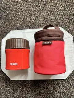 THERMOS JBU-300(R)赤い円筒形容器 ケース付き