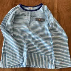 ラグマート　ラグラン袖　水色　ボーダー　美品