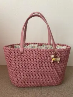 Sakura桜モチーフ薄いピンク♡カゴバッグ♡ショルダー可♡新品♡ハンドメイド Sakura桜モチーフ薄いピンク♡カゴバッグ♡ショルダー可♡新品