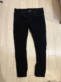 黒 コーデュロイ スキニーデニム