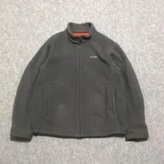 FIRST DOWN フリースジャケット ジップアップ グレー アウトドア