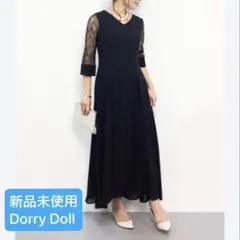 【未使用】Dorry Doll レース シフォン ワンピース 黒 美品 最終値下