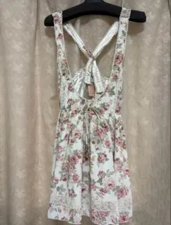 リズリサ LIZLISA 花柄ジャンパースカート(生成り)