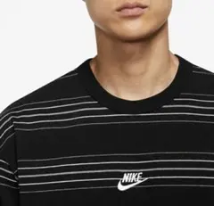 NIKE プレミアム エッセンシャル メンズ ストライプ Tシャツ(Ｌ)ブラック