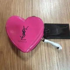 [訳あり(スレあり)]　YSL BEAUTE　ハート型ミラー付きポーチ