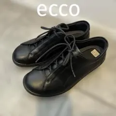 ecco 美品　レザー　レースアップ　紐　コンフォートシューズ　EEE 3E