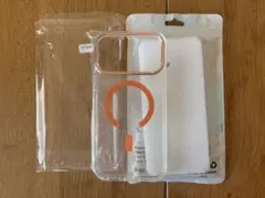 iPhone17ProMax用 キラキラ透明ケース(橙)