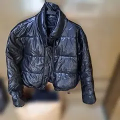 未使用、サイズL黒 ショート丈 ダウンジャケット