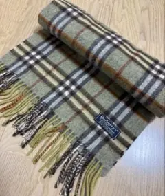 【美品】Burberrys バーバリー マフラーカシミヤ イングランド製 カーキ