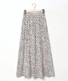 レオパード柄ギャザーロング／スカート